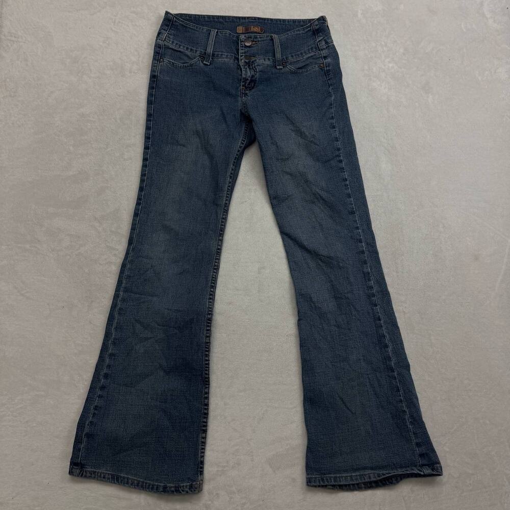 Lei Women's Flare Jeans Blue Size 30x31 Low Rise Y2K Denim 00s Bootcut